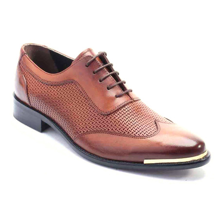 Aamod Perforated Wingtip Oxford // Antique Brown