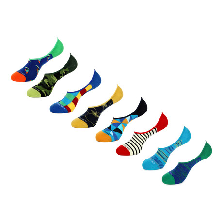 No Show Socks // Shapes + Angles // Pack of 8