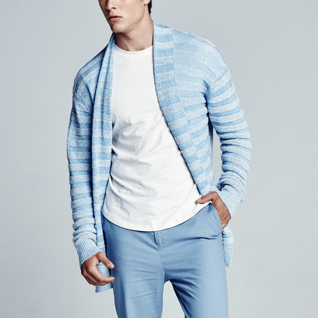 Russ Mixed Striped Cardigan // Sky