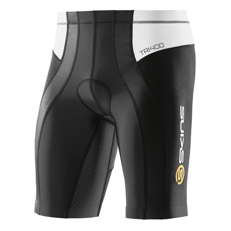 TRI400 Triathlon Compression Shorts // Black + White