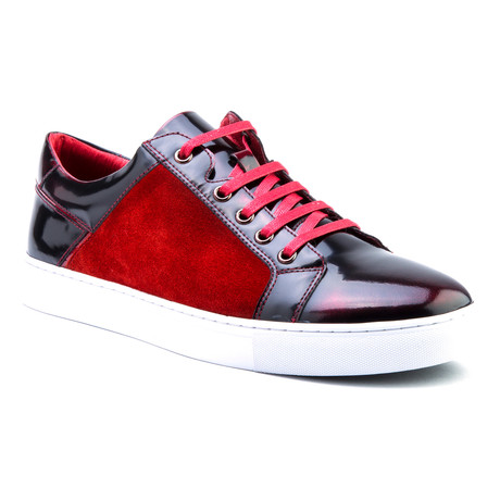 Lockhart Patent Low-Top Sneaker // Red