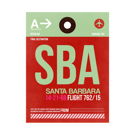 SBA Santa Barbara Luggage Tag