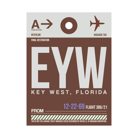 EYW Key West Luggage Tag