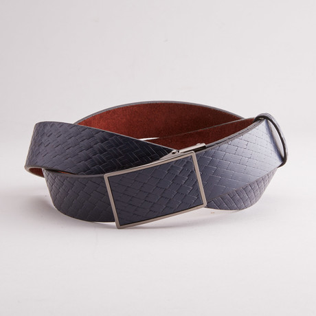 Braided Track Click Belt // Navy