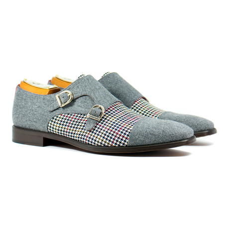 Double Monk Strap Shoe // Grey