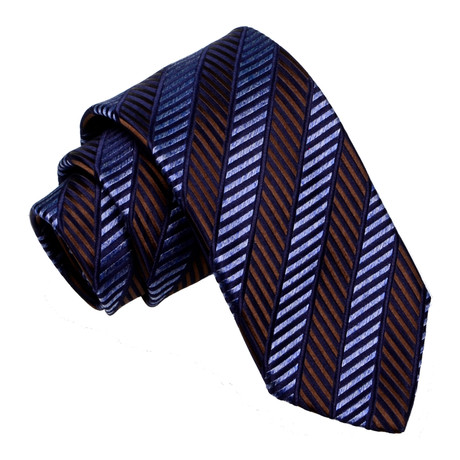 Stripe Tie // Blue + Brown