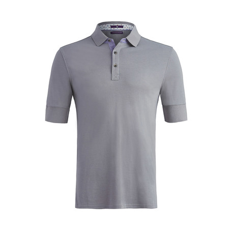 Johnby Solid Short-Sleeve Polo Shirt // Alloy Grey