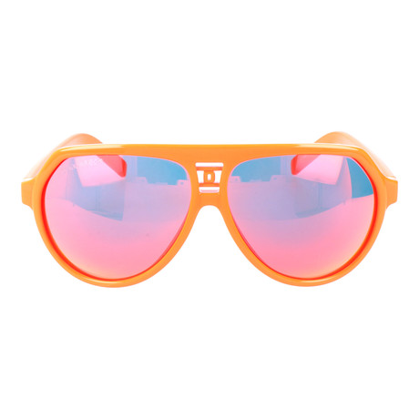 Thick Rim Rounded Aviator // Orange