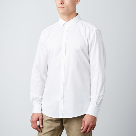 Classic Trend Fit Twill Dress Shirt // White