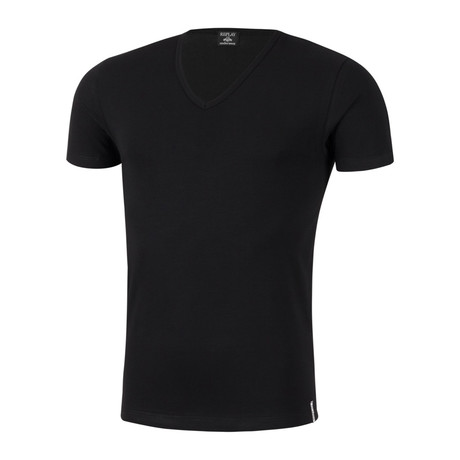 Short Sleeve V-Neck T-Shirt // Black