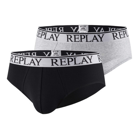 Fly-Less Brief // Black + Gray // 2-Pack