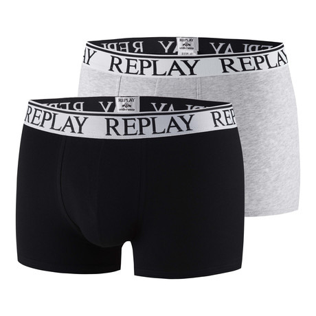 Fly-Less Boxer Brief // Black + Gray // 2-Pack!