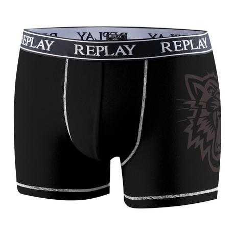 Tiger Graphic Print Fly-Less Boxer Brief // Black