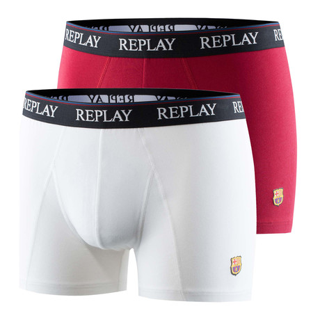 FC Baracelona Patch Fly-Less Boxer Brief // White + Red