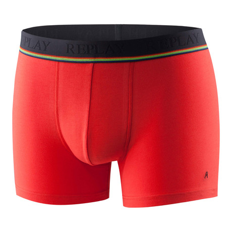 Contrast Stitched Band Fly-Less Boxer Brief // Red