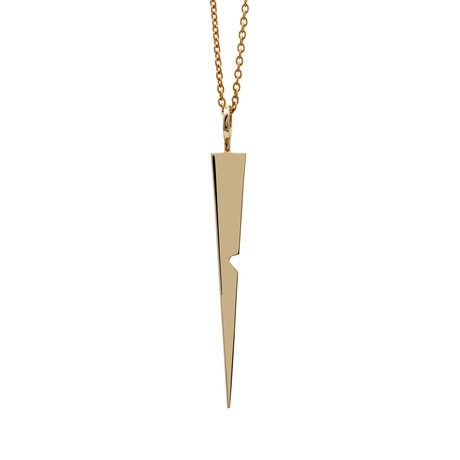 Notch Spike Pendant // 18k Solid Yellow Gold