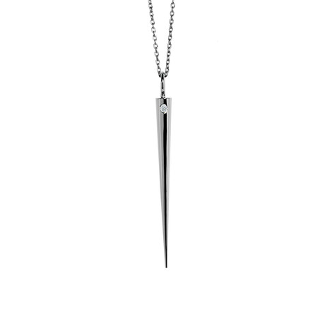 Spike Pendant // Silver With White Diamond