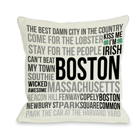 Boston Words Subway Style // Pillow