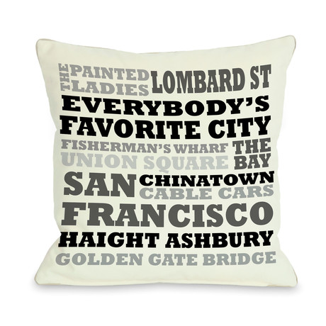 San Francisco Subway Style Words // Pillow