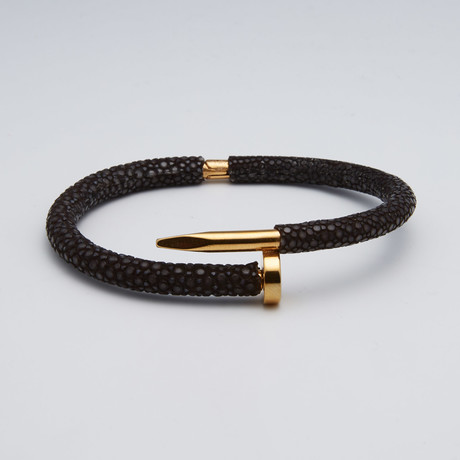 Stingray Bracelet // Brown + Gold