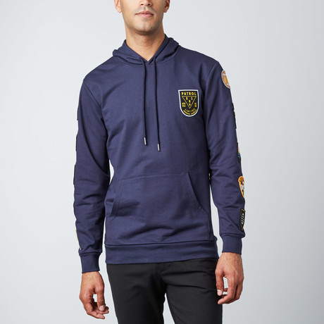 Patched Hoodie // Navy