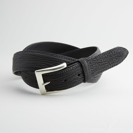 Shark Leather Belt // Black