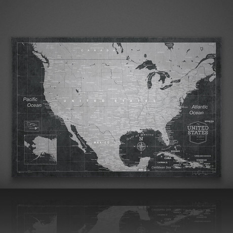 USA Travel Map Pin Board // Modern Slate