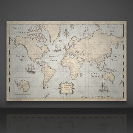 World Travel Map Pin Board // Rustic Vintage