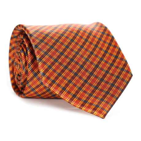 Check Pattern Tie // Orange