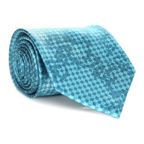 Paisley Tile Overlay Tie // Turquoise