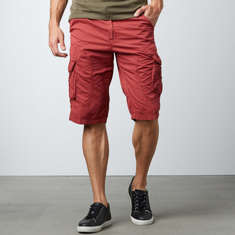 Twill Cargo Shorts // Red