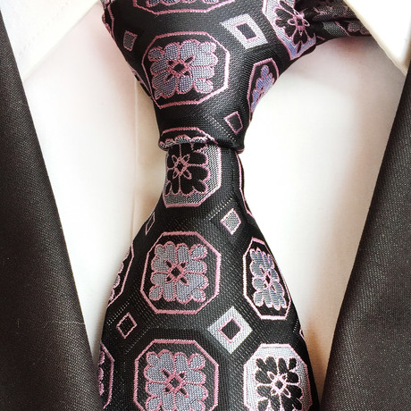 Arnav Tie // Pink + Black Tile