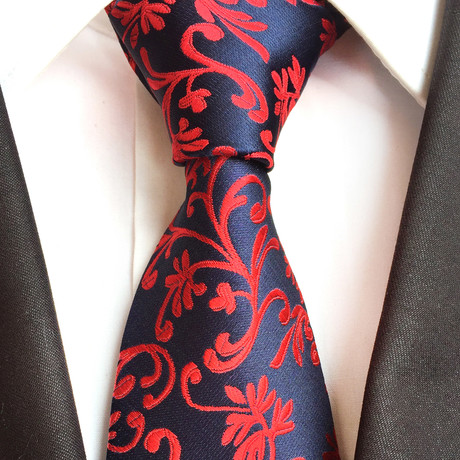 Hershel Tie // Red + Navy Vine
