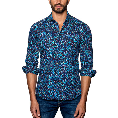 Butterfly Button-Up // Black + Blue Multi