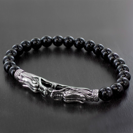 Dragon Clasp Bracelet // Onyx