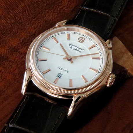 Boschett Timepieces Legacy Automatic // White + Rose Gold