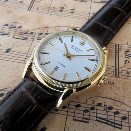 Boschett Timepieces Legacy Automatic // White + Yellow Gold