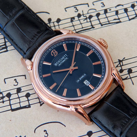 Boschett Timepieces Legacy Automatic // Black + Rose Gold