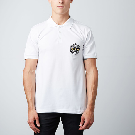 3-Star Patch Polo // White!