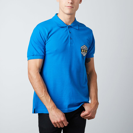 3-Star Patch Polo // Blue