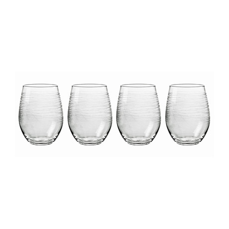 Graffiti Stemless Glass // White Wine // Set of 4