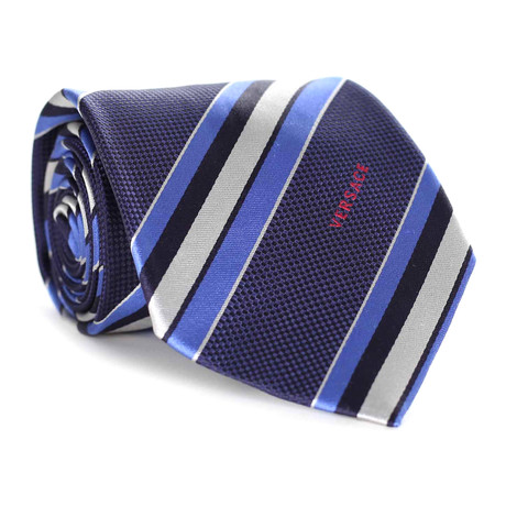 Textured Stripe Tie // Navy + Blue!