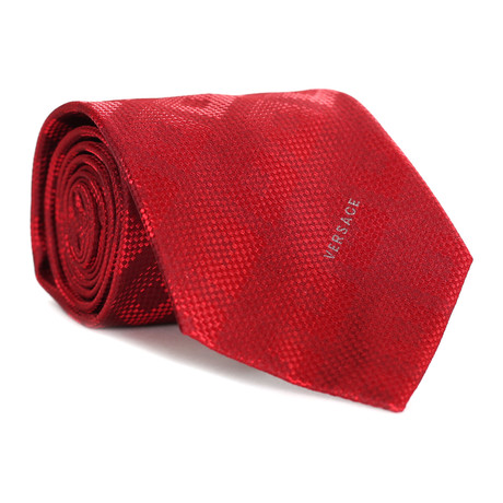Dizzy Square Tile Tie // Red + Dark Red