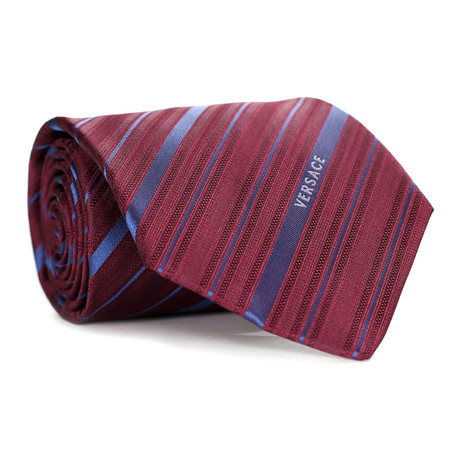 Multi Stripe Tie // Burgundy + Blue