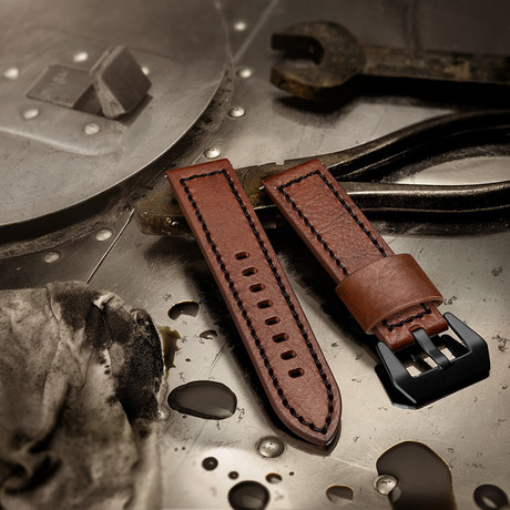 Aeromeister Watch Strap // Vintage Brown Oiled Leather // S27