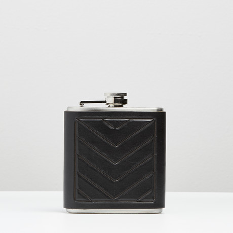Leather Flask // Chevron