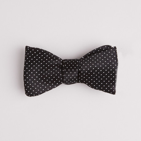 Pin Dot Jacquard Bow Tie // Black