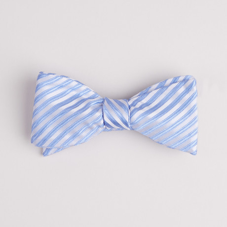 Jacquard Diagonal Stripe Bow Tie // Powder Blue