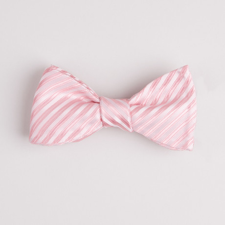 Jacquard Diagonal Stripe Bow Tie // Soft Pink