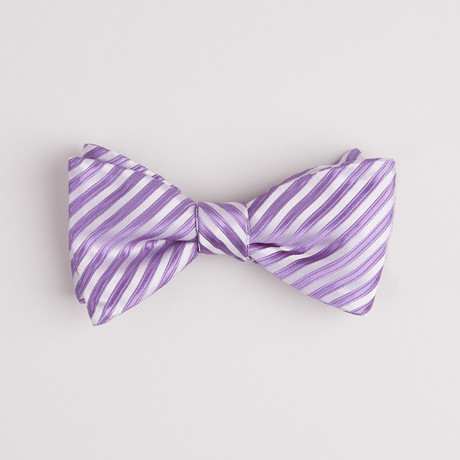 Jacquard Diagonal Stripe Bow Tie // Lilac